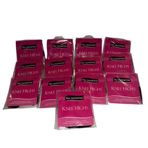 Lot 13 Vintage No Nonsense Knee Highs Womens Size One Tan Off Black Sealed